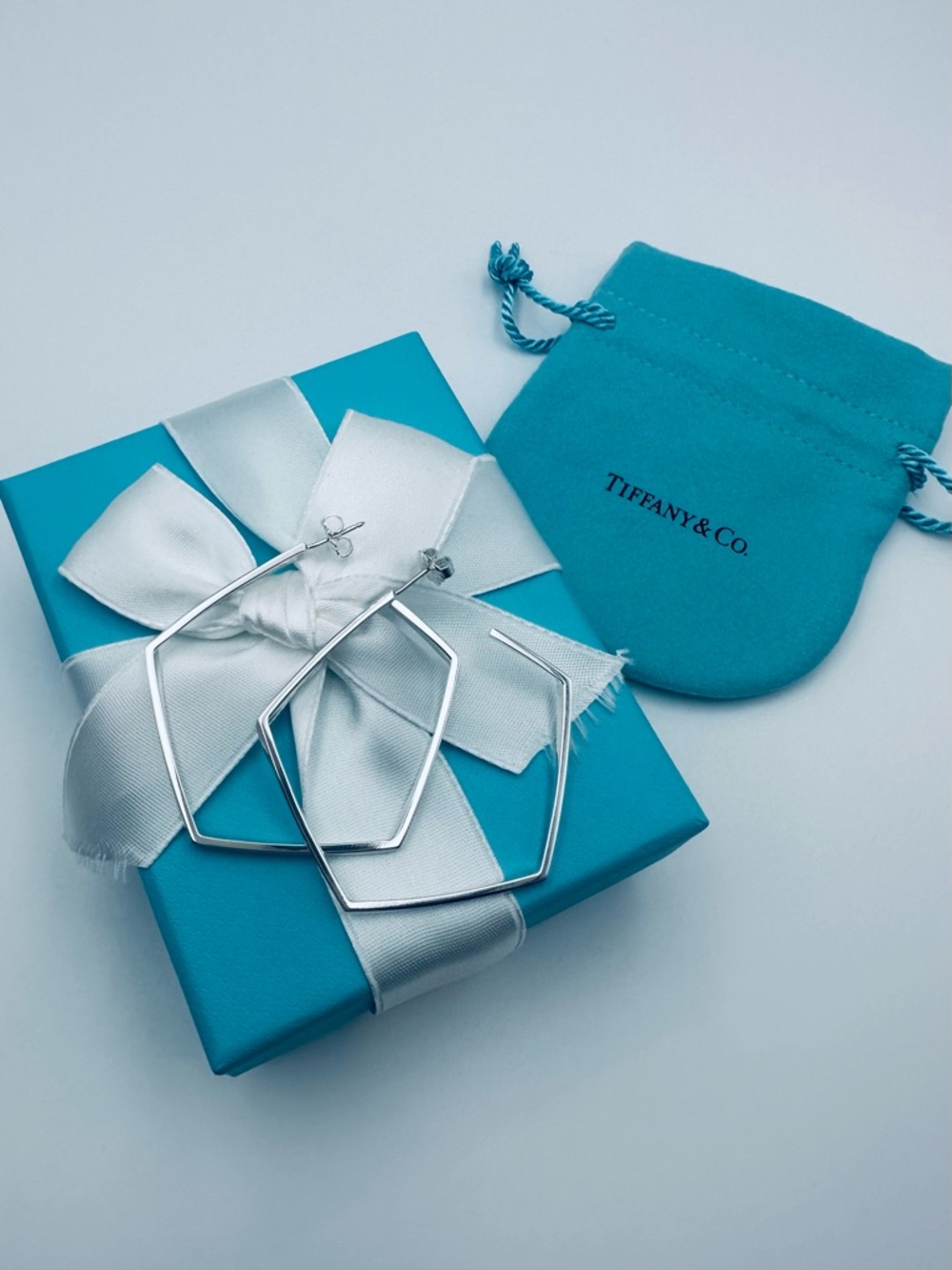 RARE Tiffany & Co. Frank Gehry Large Torque Hoop Earrings in Silver w Packaging - Picture 12 of 12